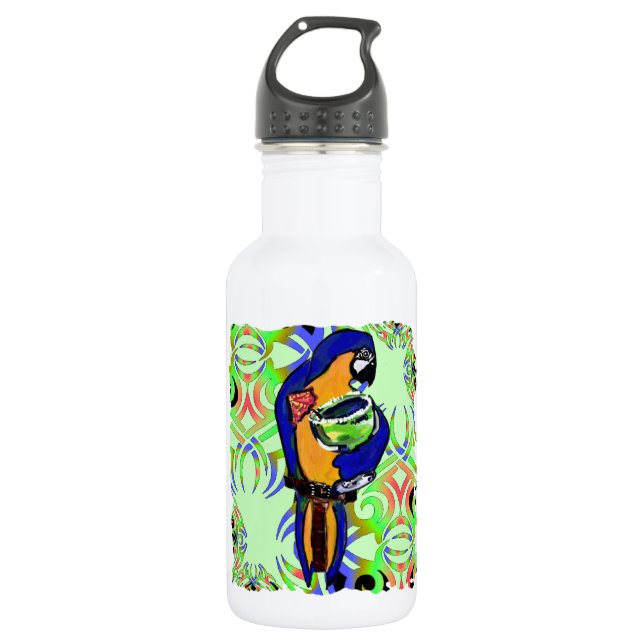 BOTELLA DE AGUA LORO DE FIESTA (Anverso)