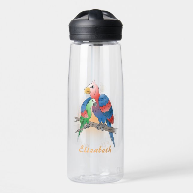 Botella De Agua Loros Feliz Día de las Madres (Delante)