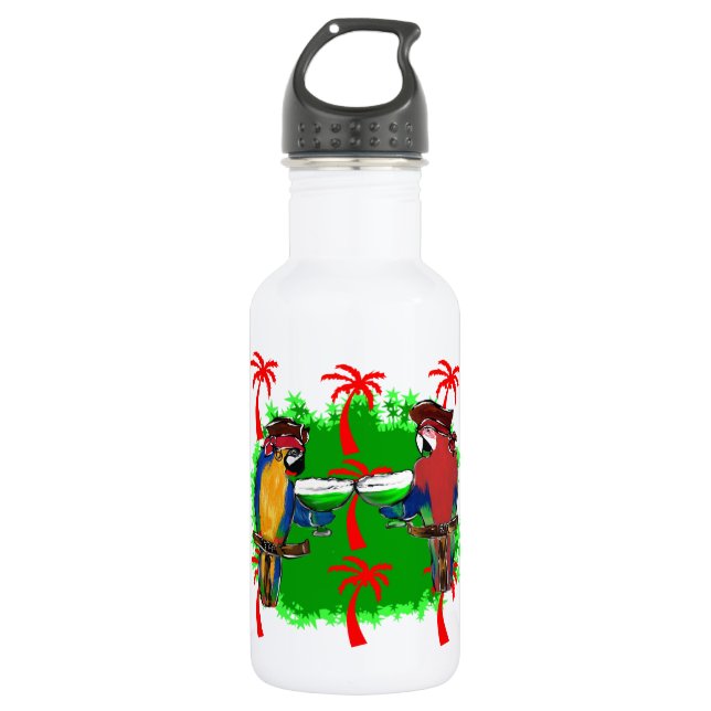 BOTELLA DE AGUA LOROS PIRATAS (Anverso)