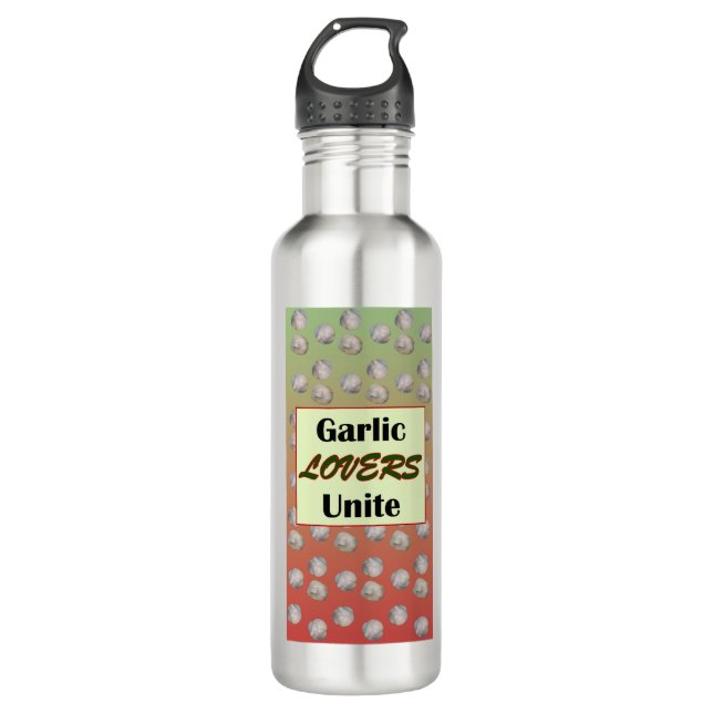 Botella De Agua Los amantes del ajo se unen (Anverso)
