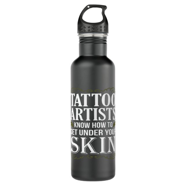 Botella De Agua Los artistas del tatuaje saben graciosos tatuajes  (Anverso)