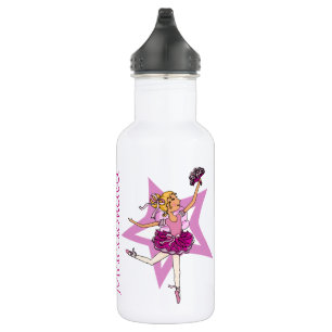 Botella De Agua Los chicas de la bailarina nombrados púrpura bebe
