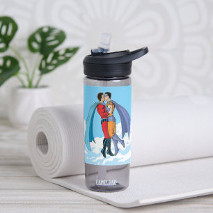 Botella De Agua Los dos superhéroes de Slipperyjoe besándose perso