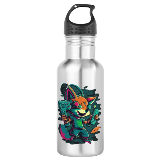 Botella De Agua Los lobos juegan juegos (Anverso)
