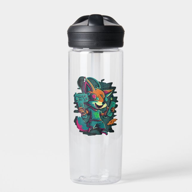 Botella De Agua Los lobos juegan juegos (Delante)