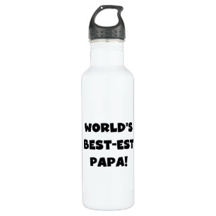 Botella De Agua Los mejores camisetas de papá del mundo con texto 