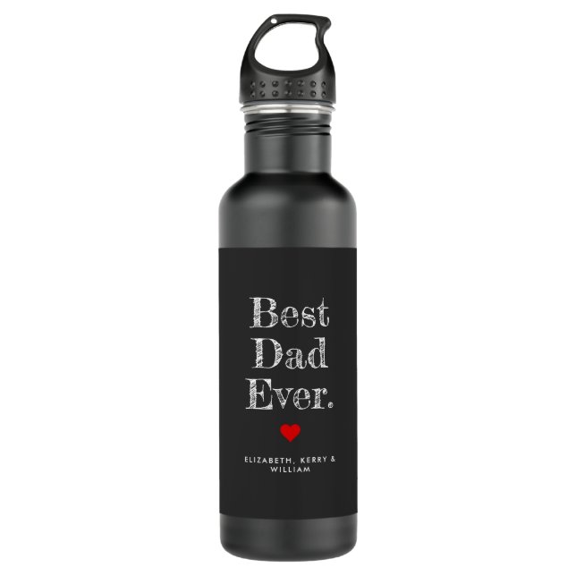 Botella De Agua Los mejores nombres personalizados de papá (Anverso)
