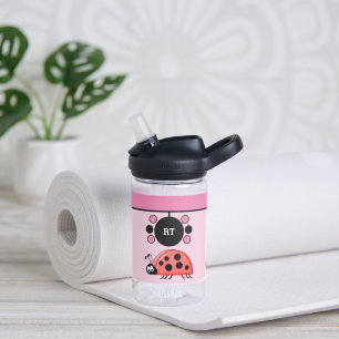Botella De Agua Los niños ladybugs añaden las iniciales estrellas 