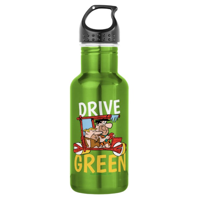 Botella De Agua Los Picapiedra | Fred y Barney - Drive Green (Anverso)