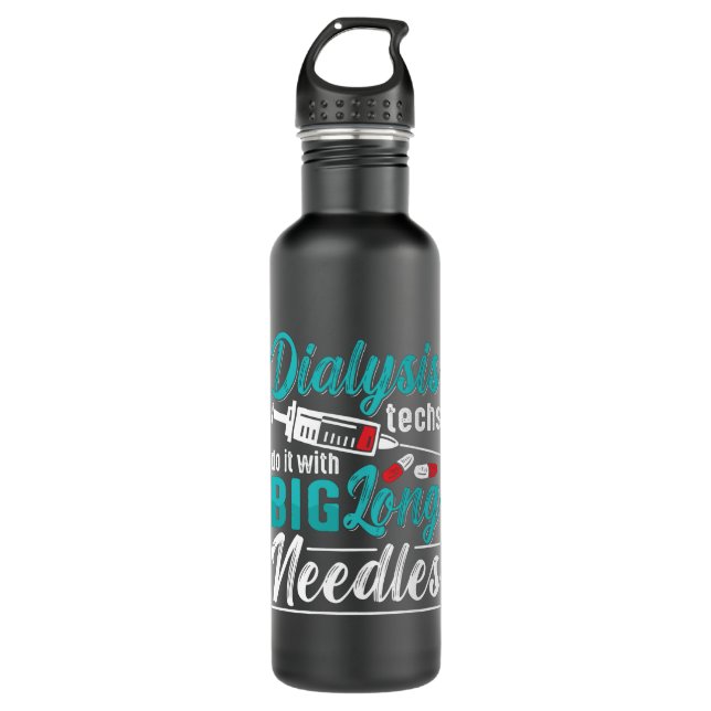 Botella De Agua Los Técnicos De Diálisis Lo Hacen Con Enfermera De (Anverso)