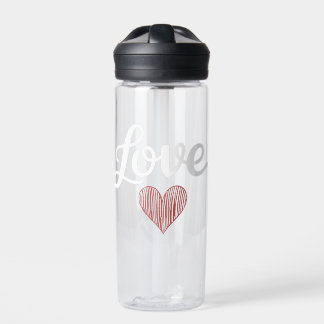 Botella De Agua Love Heart Minimal Typography Romantic Design