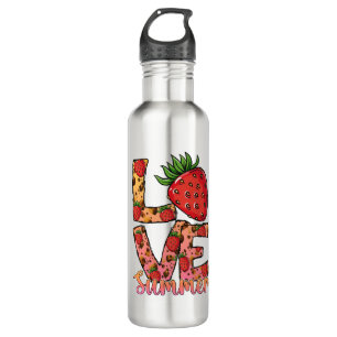 Botella De Agua Love Hello Summer Strawberry Stainless Steless Wat