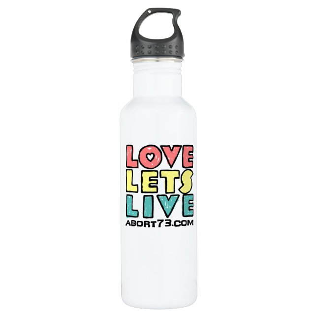 Botella De Agua Love Lets Live (Alternate) / Abort73.com (Anverso)