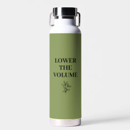 Botella De Agua Lower the Volume Sage Green Water Bottle | Bamboo 