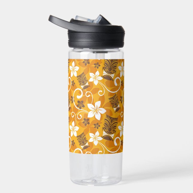 BOTELLA DE AGUA LUAU TIKI PATTERN (NARANJA) (Derecho)