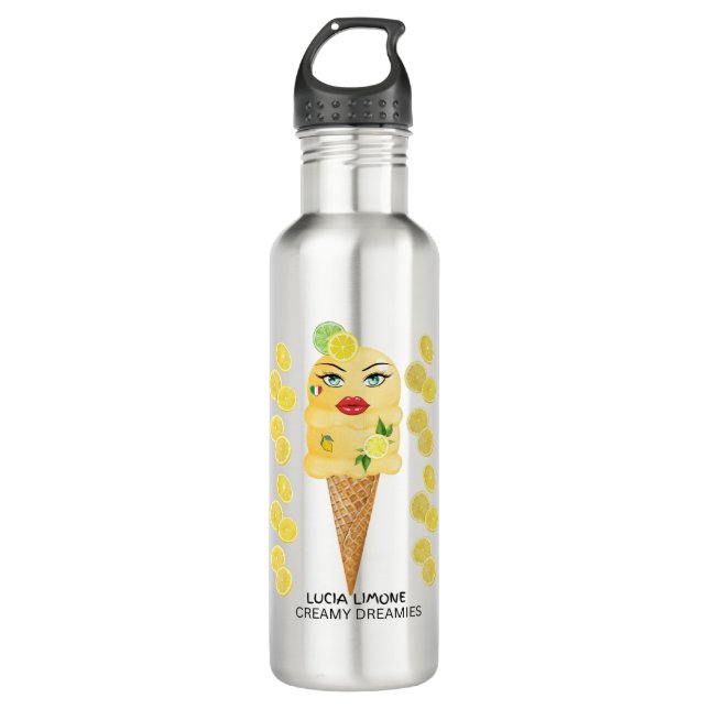 Botella De Agua Lucia Limone Water Bottle Creamy Dreamies (Anverso)