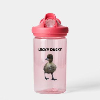 Botella De Agua Lucky Duck Funny Cute Duckin Bird Photo Art