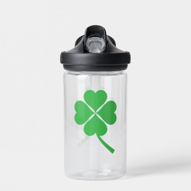 Botella De Agua Lucky Four Leaf Shamrock Design-87906 (Delante)