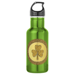 Botella De Agua Lucky Irish Shamrock Gold Coin