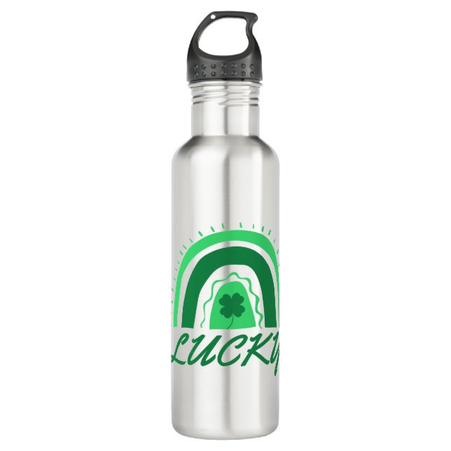 Botella De Agua Lucky Shamrock Rainbow (Anverso)
