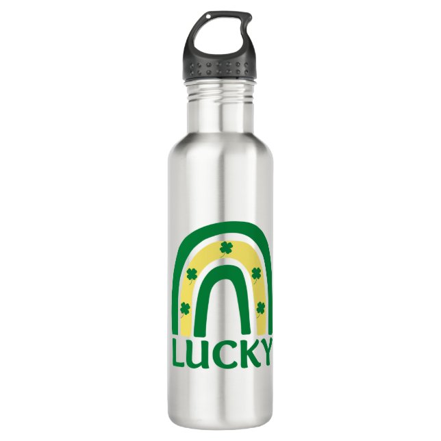 Botella De Agua Lucky Shamrock Rainbow St Patrys (Anverso)
