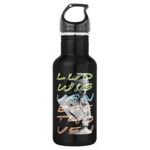 Botella De Agua Ludwig van Beethoven en diseño de tipografía de