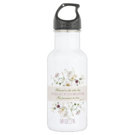 Botella De Agua Luke 1:45 Bendita es She Wildflower