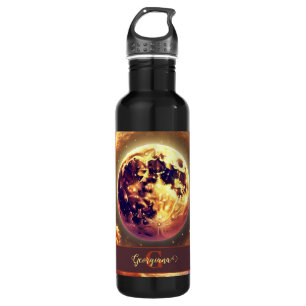 Botella De Agua Luna de la Galaxia otoñal personalizada