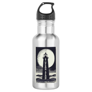 Botella De Agua Luna del faro de Michigan, isla de Santa Elena