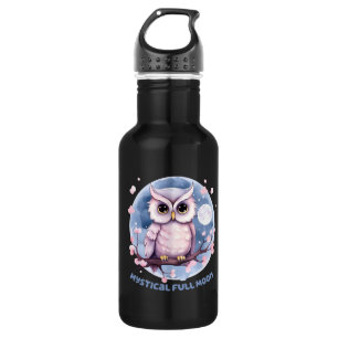 Botella De Agua Luna llena mística - cielo nocturno púrpura Pastel