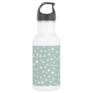 Botella De Agua Lunares de dálmata de color verde menta, Lunares d