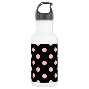 Botella De Agua Lunares grandes - rosa en negro