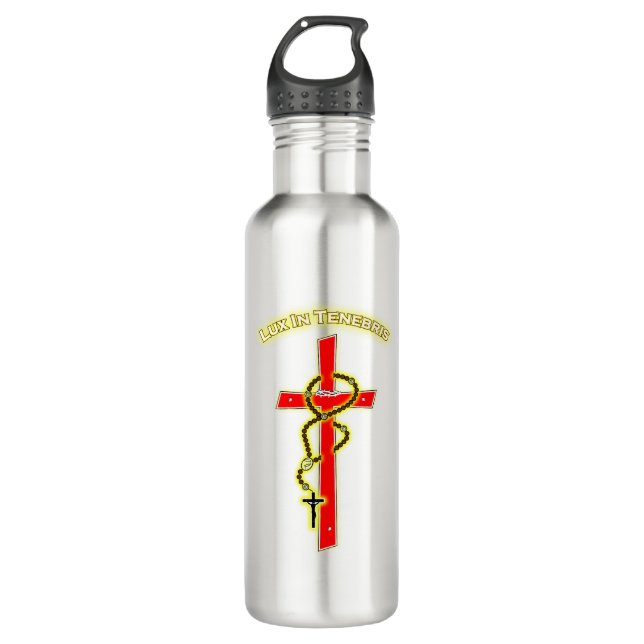 Botella De Agua Lux in Tenebris - Rosary 01 (Anverso)