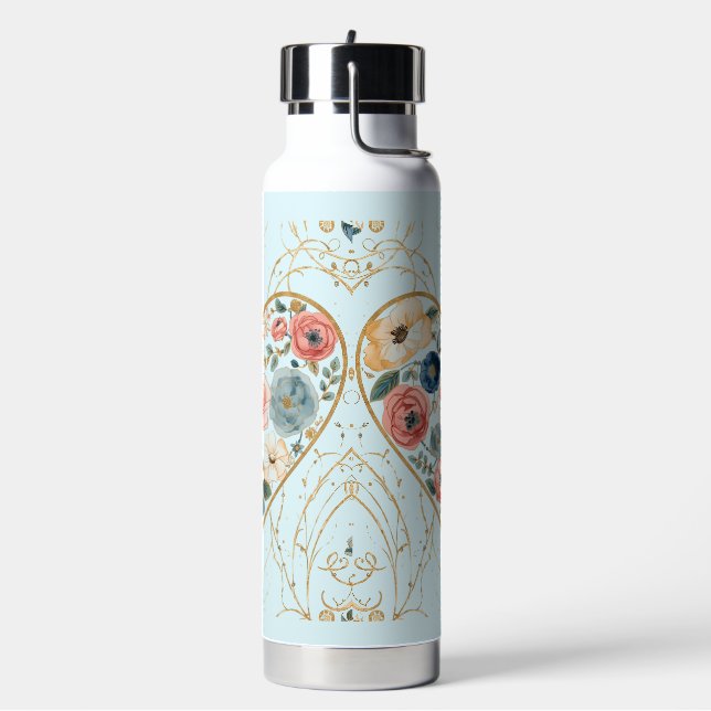 Botella De Agua Luxury, Valentine's Day, Flowers of My Heart (Izquierda)