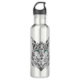 Botella De Agua Lynx Wild Animal Nature Ilustracion Tattoo