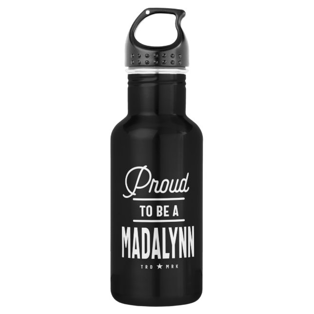 Botella De Agua Madalynn Nombre Personalizado Regalo de cumpleaños (Anverso)