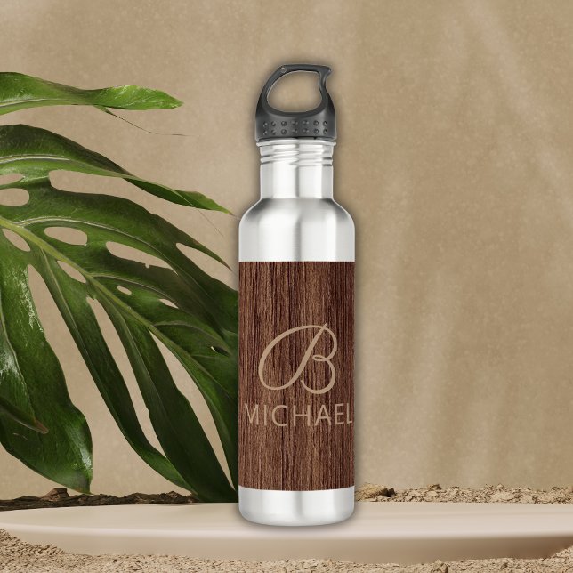 Botella De Agua Madera De Grano De Madera Con Nombre Personalizado (Subido por el creador)