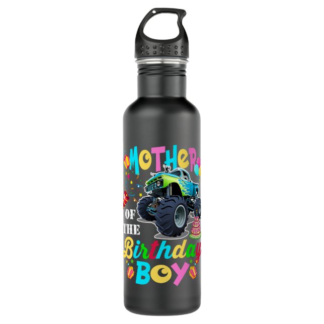 Botella De Agua Madre del niño cumpleaños Monstruo Camión cumpleañ (Anverso)