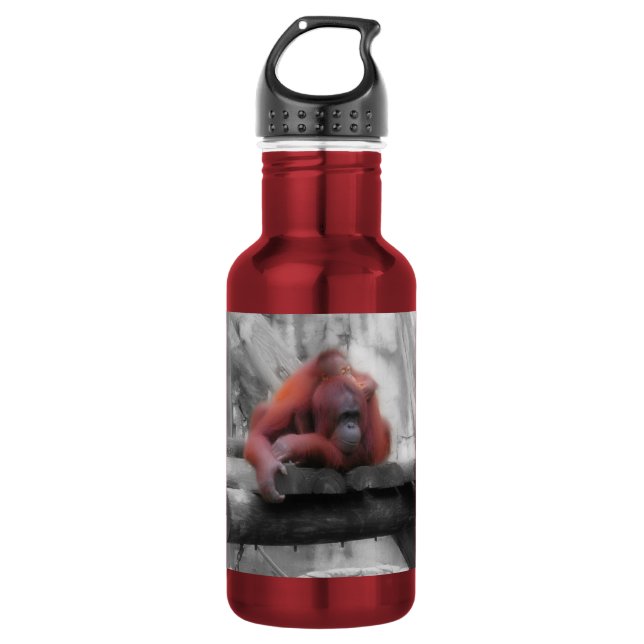 Botella De Agua Madre e hijo de Orangutan (Anverso)