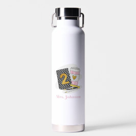 Botella De Agua Maestra de segundo grado Café para portátiles Prep