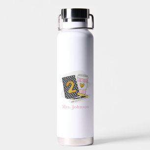 Botella De Agua Maestra de segundo grado Café para portátiles Prep