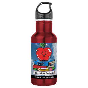 Botella De Agua Maestro Estudiante Niños Libros Educación