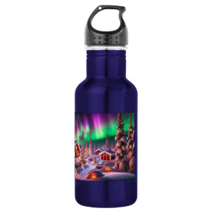 Botella De Agua Magical Winter Wonderland: El pueblo de Santa