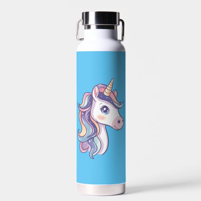 Botella De Agua Magnífica Cuta Sparkly Pastel Unicorn (Delantero)