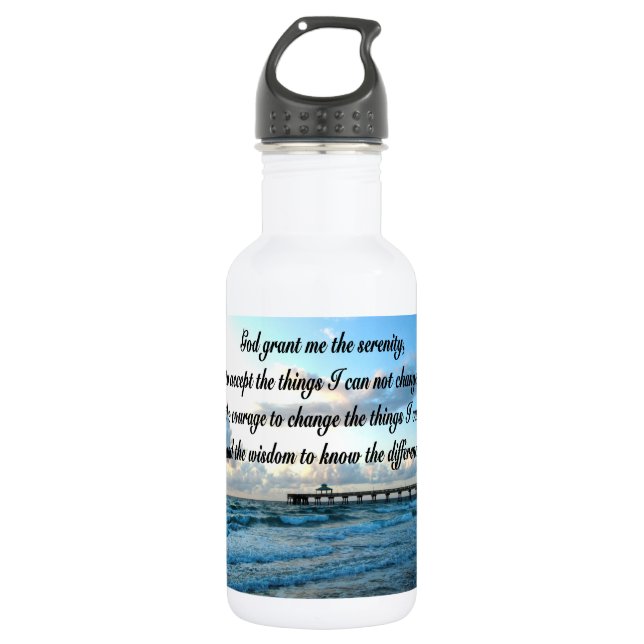 BOTELLA DE AGUA MAGNÍFICA FOTO DE OCEAN DE ORACIONES Y OLAS DE SER (Anverso)