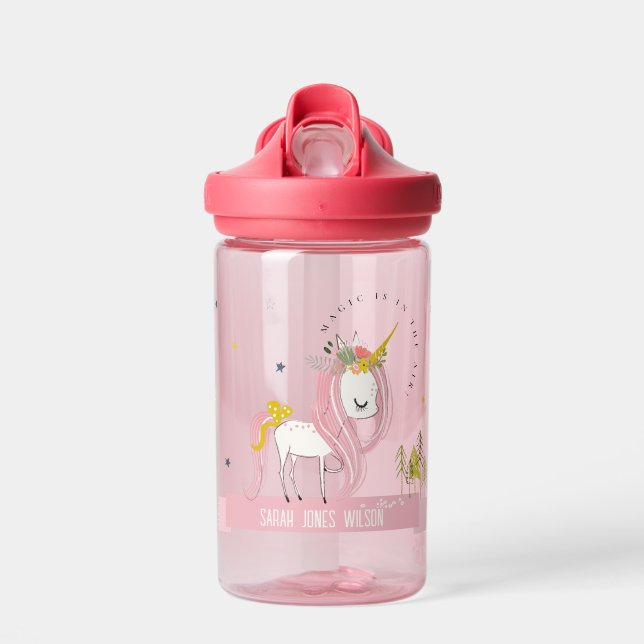 Botella De Agua Magníficos y extravagantes niños de princesas rosa (Delante)