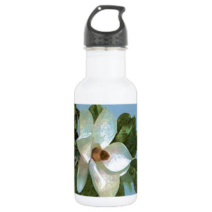 Botella De Agua Magnolia blosófica blanca