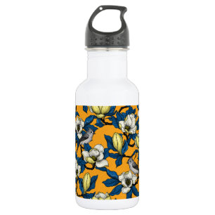 Botella De Agua Magnolia en flor y pájaro del ratón 3