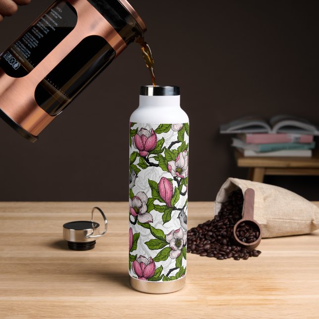 Botella De Agua Magnolia floreciente (Café)