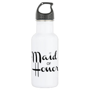 Botella De Agua Maid of Honor Retro Script